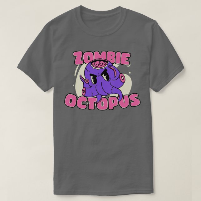 Niedlich Zombie Octopus Funny Halloween Zombie Ani T-Shirt (Design vorne)