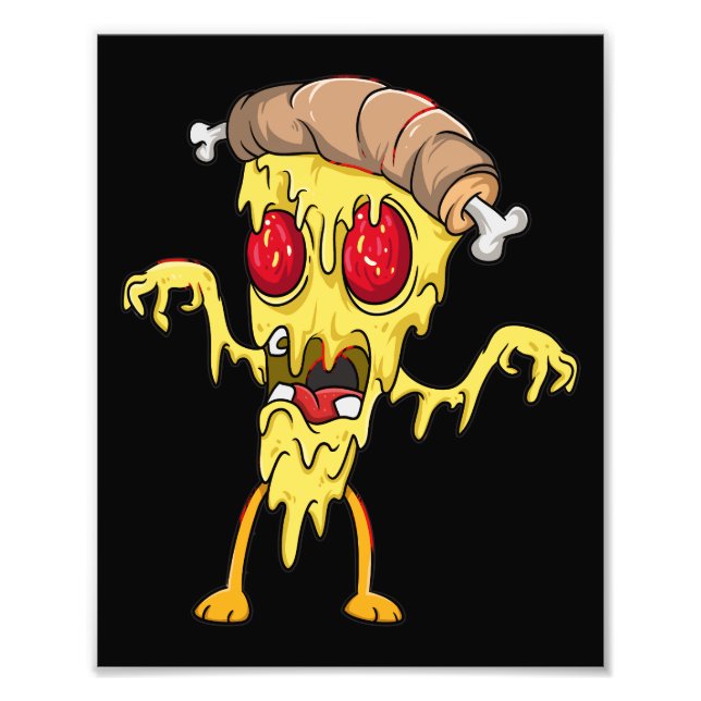 Niedlich Zombie Pizza Slice Fotodruck (Vorne)