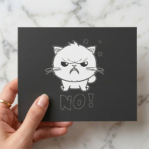 Niedlich zornige Katze, die nein jaucht. Postkarte