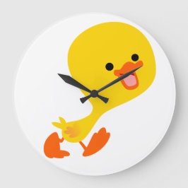 Niedlich zu Fuß Cartoon Duckling Wall Clock Große Wanduhr