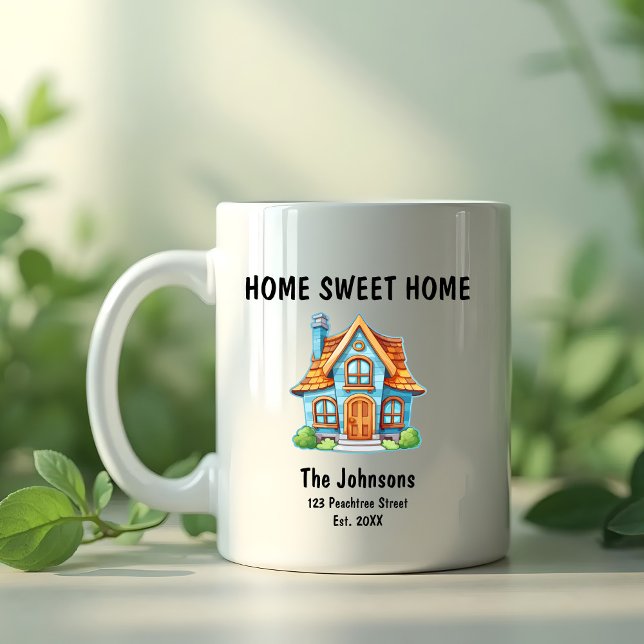 Niedlich Zuhause Sweet Zuhause Blue House Housewar Kaffeetasse (Von Creator hochgeladen)