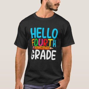 Niedlich zurück in die Schule Hallo Vierte Klasse T-Shirt
