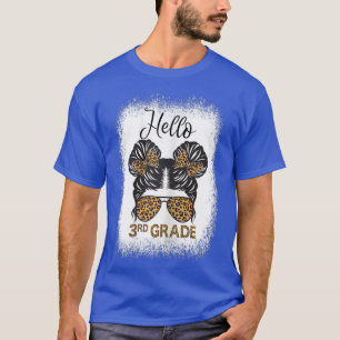 Niedlich zurück zu SchoolMessy Bun Hello 3 Grade G T-Shirt