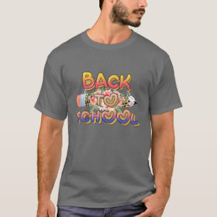 Niedlich zurück zum Lehrer Leopard Student Floral T-Shirt