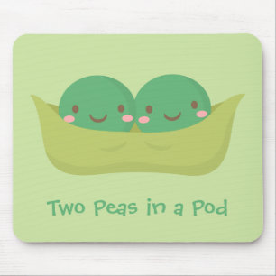 Niedlich zwei Erbsen in einem Pod für Mama Mousepad