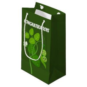Niedlich zwei Erbsen in einem Pod Glückwünsche Kleine Geschenktüte