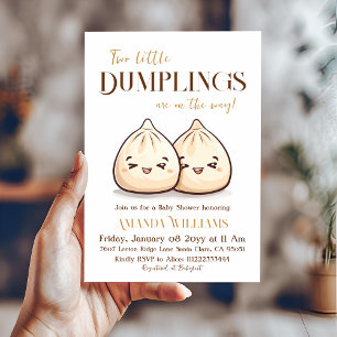 Niedlich zwei kleine Dumplings Kawaii Twins Kinder Einladung