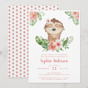 Niedliche 14. Geburtstagsfeier Einladung