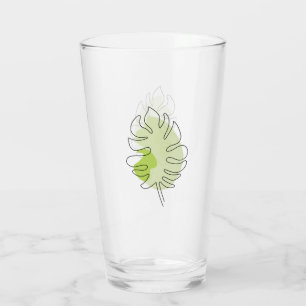 Niedliche 1-Linien-Kunst, tropisches, abgeschieden Glas