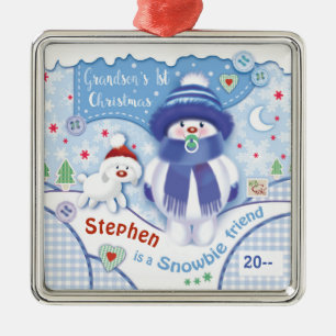Niedliche 1. Weihnachtsfeier für Grandson Ornament Aus Metall