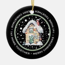 NIEDLICHE 1. ZUHAUSE GEMEINSAM, ALTER FASHIONIERTE KERAMIK ORNAMENT