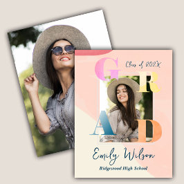 Niedliche 2025 GRAD 2 Foto Graduate Ankündigung Postkarte