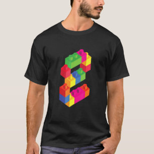 Niedliche 2. Blockkids 2 Jahre altes Gebäude Blöck T-Shirt