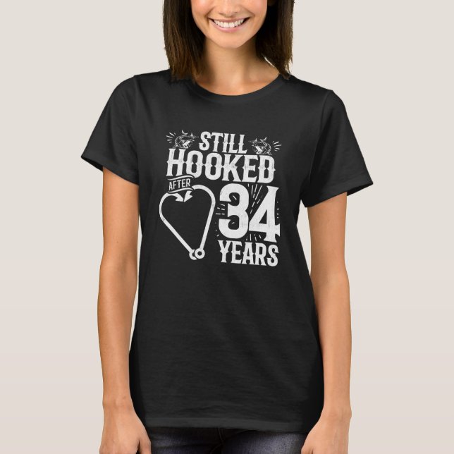 Niedliche 34-jährige Paare Verheiratet 34 Jahre T-Shirt (Vorderseite)