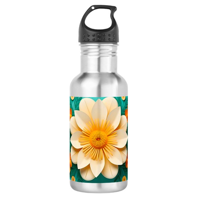 Niedliche 3D-Blume Edelstahlflasche (Vorderseite)