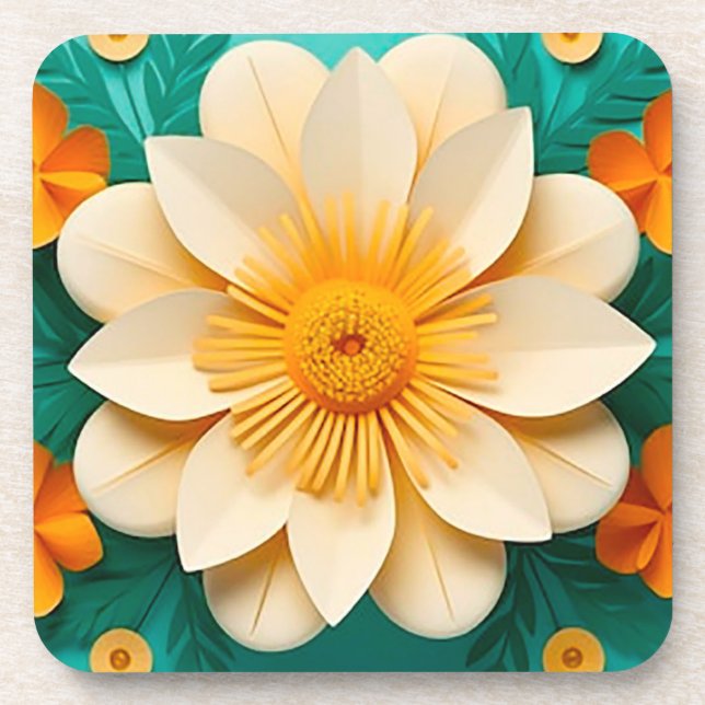 Niedliche 3D-Blume Getränkeuntersetzer (Vorderseite)