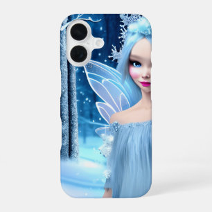 Niedliche 3D hellblaue Wintermesse im Wald iPhone 16 Hülle