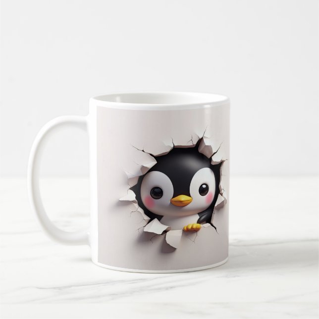 Niedliche 3D-Pinguin-Tasse Kaffeetasse (Links)