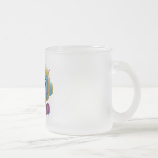 Niedliche 3D-Roboter-Tasse - Kawaii AI-Bot-Design  Mattglastasse (Rechts)