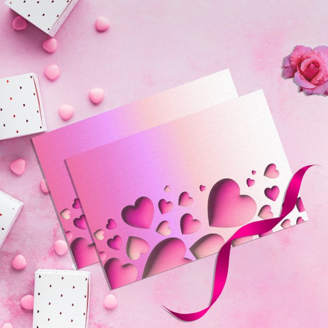 Niedliche 3D-Rosa Herzchen Valentinas Dekoupage Seidenpapier (Von Creator hochgeladen)