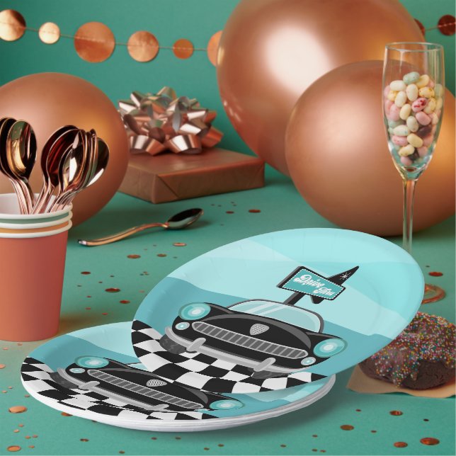 Niedliche 50er Diner Party Pappteller (Multi)