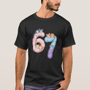 Niedliche 6 7 Selbstbewusste Katzen Meme Gen Alpha T-Shirt