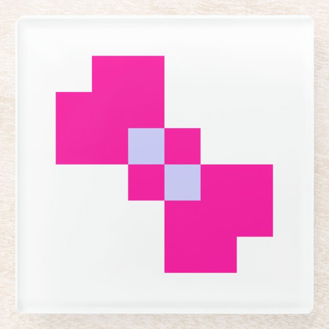 Niedliche 8-Bit-Pixelanzeige Glasuntersetzer (Vorderseite)
