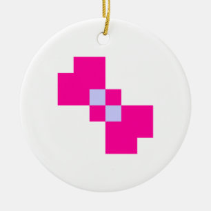 Niedliche 8-Bit-Pixelanzeige Keramikornament