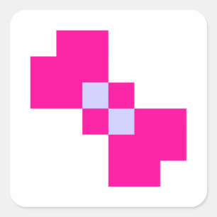 Niedliche 8-Bit-Pixelanzeige Quadratischer Aufkleber