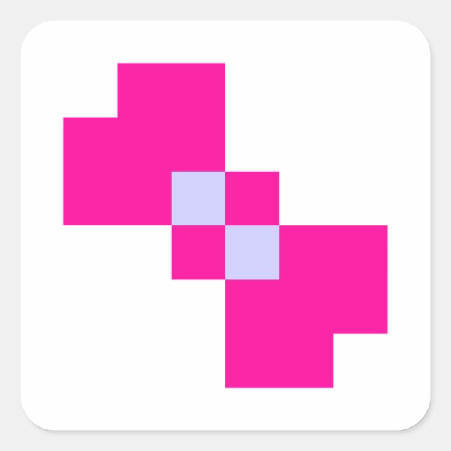 Niedliche 8-Bit-Pixelanzeige Quadratischer Aufkleber (Vorderseite)