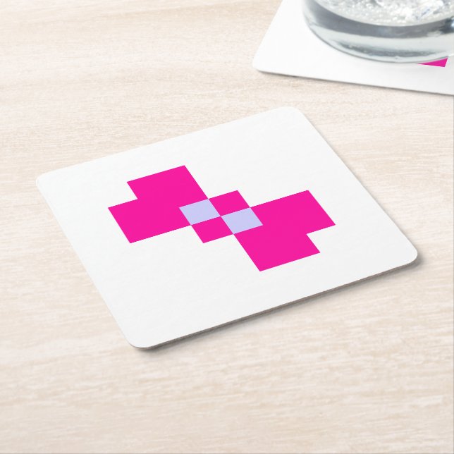 Niedliche 8-Bit-Pixelanzeige Rechteckiger Pappuntersetzer (angewinkelt)