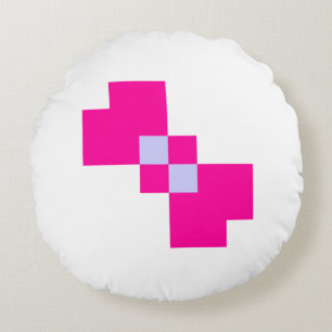 Niedliche 8-Bit-Pixelanzeige Rundes Kissen