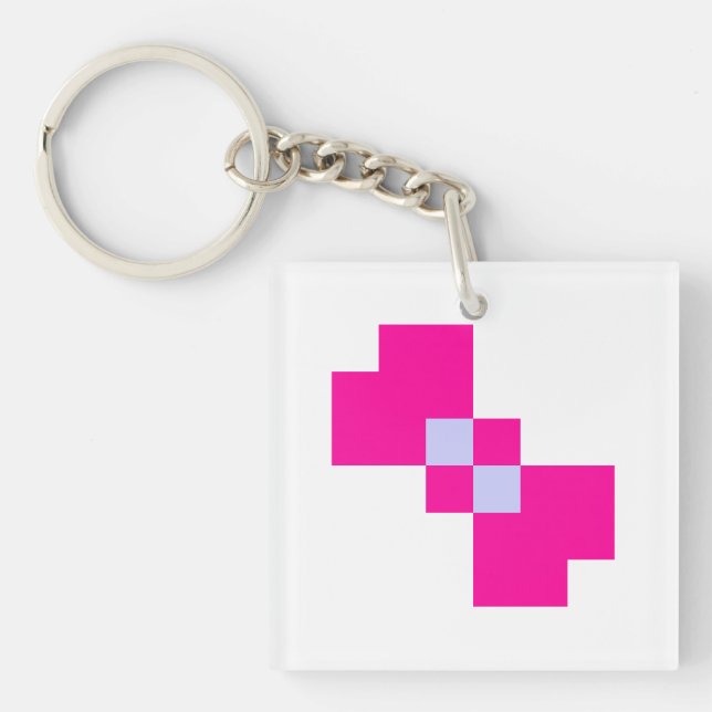 Niedliche 8-Bit-Pixelanzeige Schlüsselanhänger (Vorderseite)