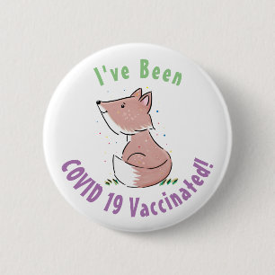Niedliche Abbildung des Babyfuchs Cartoon Button
