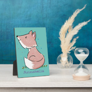 Niedliche Abbildung des Babyfuchs Cartoon Fotoplatte