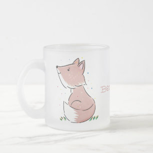 Niedliche Abbildung des Babyfuchs Cartoon Mattglastasse