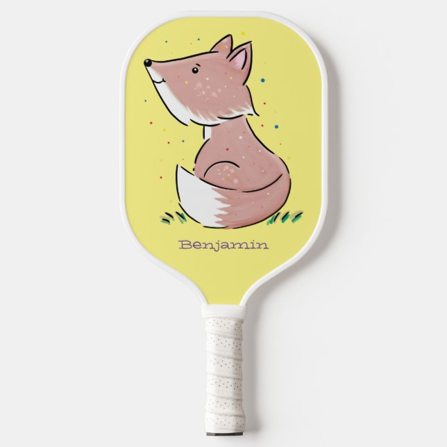 Niedliche Abbildung des Babyfuchs Cartoon Pickleball Schläger (Vorderseite)