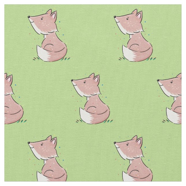 Niedliche Abbildung des Babyfuchs Cartoon Stoff (Nahaufnahme)