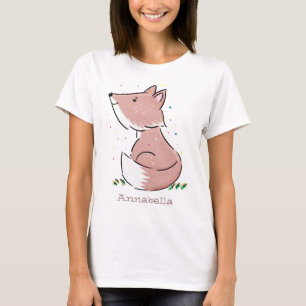 Niedliche Abbildung des Babyfuchs Cartoon T-Shirt