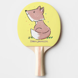 Niedliche Abbildung des Babyfuchs Cartoon Tischtennis Schläger