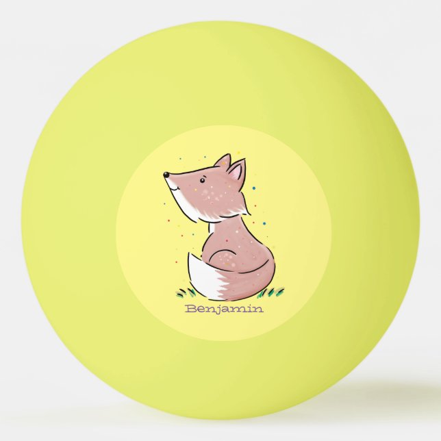 Niedliche Abbildung des Babyfuchs Cartoon Tischtennisball (Vorderseite)