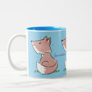 Niedliche Abbildung des Babyfuchs Cartoon Zweifarbige Tasse