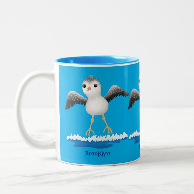 Niedliche Abbildung des Cartoon für Babysandpeter Zweifarbige Tasse (Links)