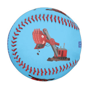 Niedliche Abbildung des Cartoon mit rotem Dampf Baseball