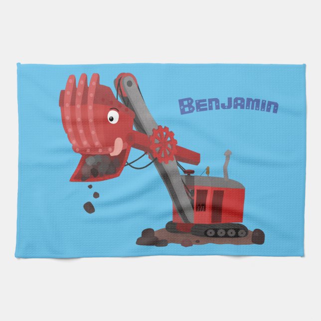 Niedliche Abbildung des Cartoon mit rotem Dampf Geschirrtuch (Horizontal)