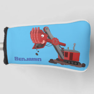 Niedliche Abbildung des Cartoon mit rotem Dampf Golf Headcover