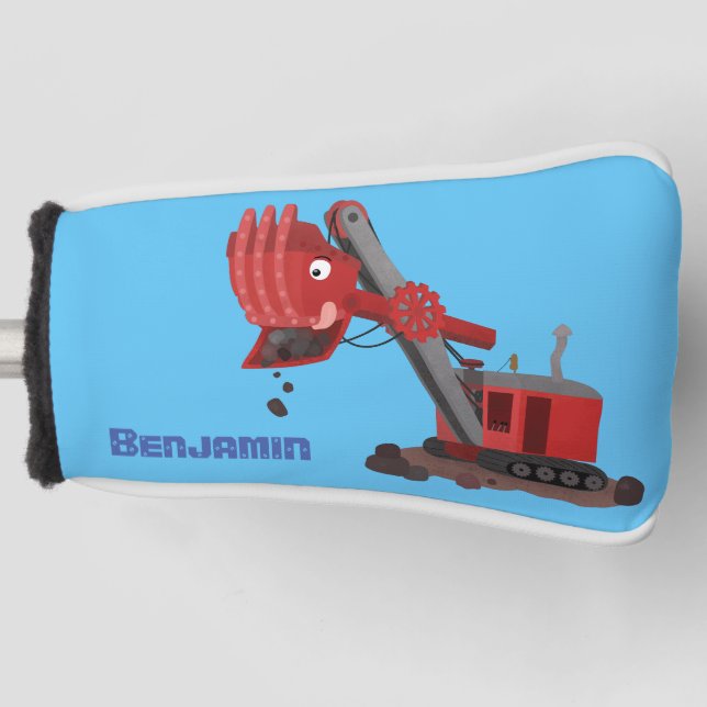 Niedliche Abbildung des Cartoon mit rotem Dampf Golf Headcover (Vorderseite)