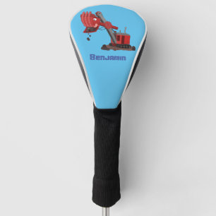 Niedliche Abbildung des Cartoon mit rotem Dampf Golf Headcover