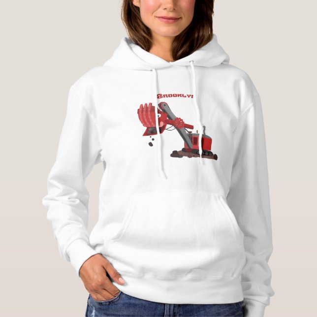 Niedliche Abbildung des Cartoon mit rotem Dampf Hoodie (Vorderseite)