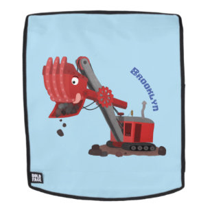 Niedliche Abbildung des Cartoon mit rotem Dampf Rucksack